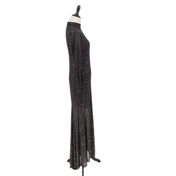 Alice and Olivia Delora Embellished Maxi Gown Black Dress Size 6 NWT - Picture 9 of 13
